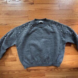 Chunkle bubble sleeve sweater with pearls, size XXL